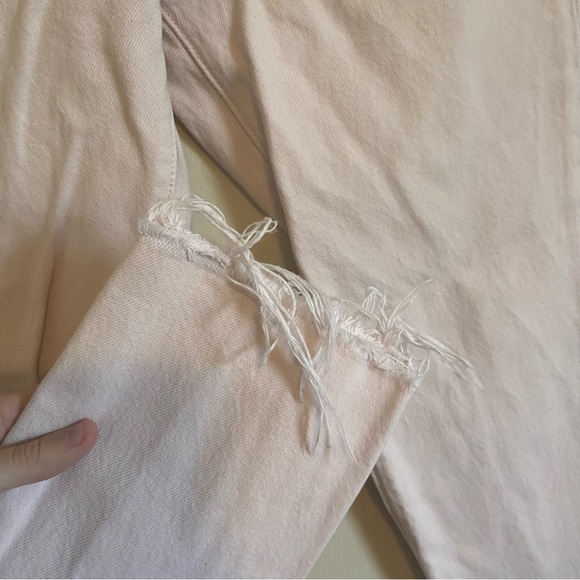 Levi’s Wedgie Fit Ankle Light Pink Raw Hem Jeans - Picture 7 of 8